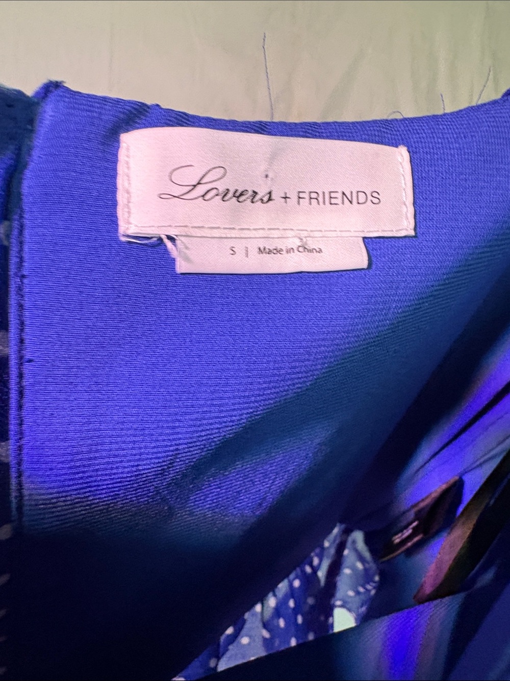 Lovers + Friends Blue Polka Dot Ruffle Off-Shoulder Top - Picture 3 of 3